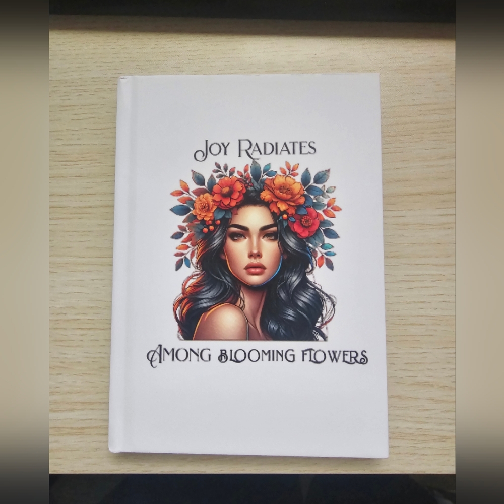 Floral Goddess Lined Journal  “Joy Radiates Among Blooming Flowers” Aesthetic
